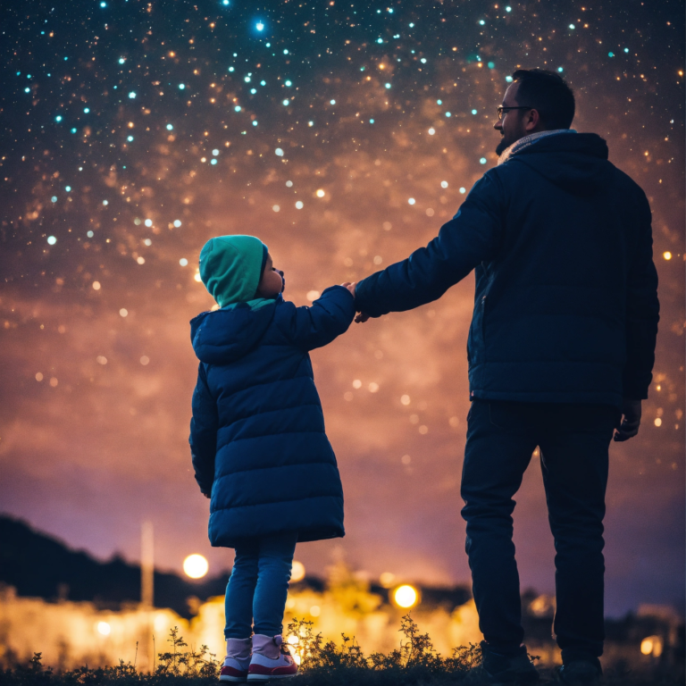 Père et son enfant se tiennent pas la main